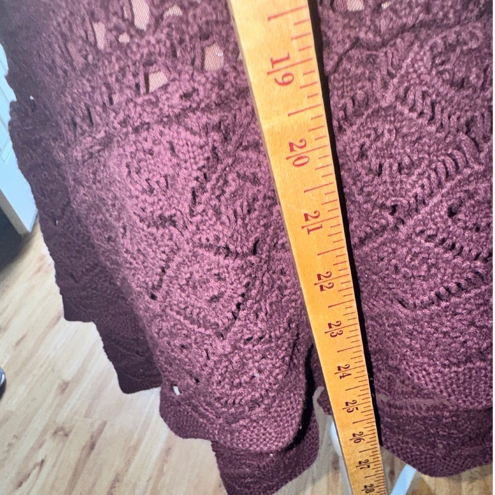 Moda International Purple Crochet Halter Top Tiered Ruffle Hem Boho Festival M - Picture 6 of 7